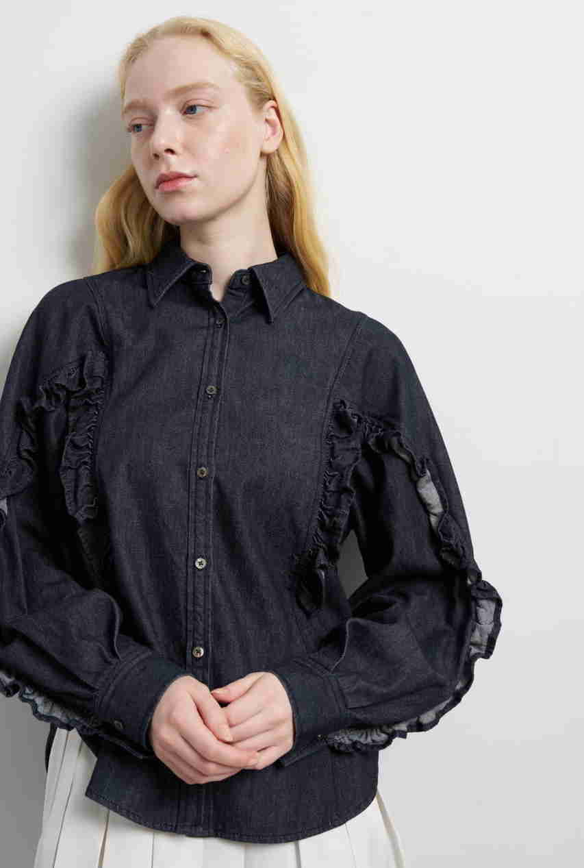 LANVIN en Bleu(ランバン オン ブルー)｜デニムフリルブラウス