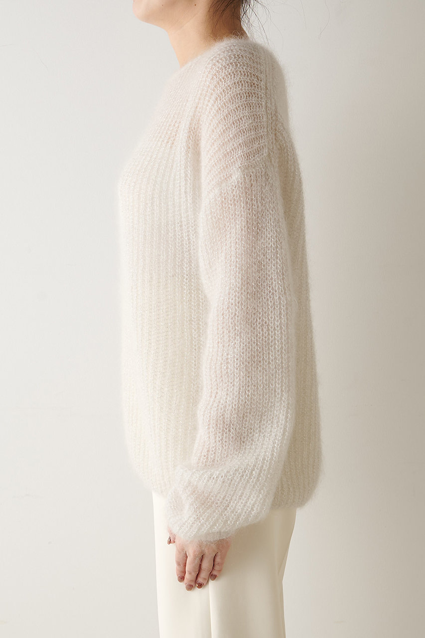 Whim Gazette(ウィム ガゼット)｜ラメモヘヤニットプルオーバー/オフ