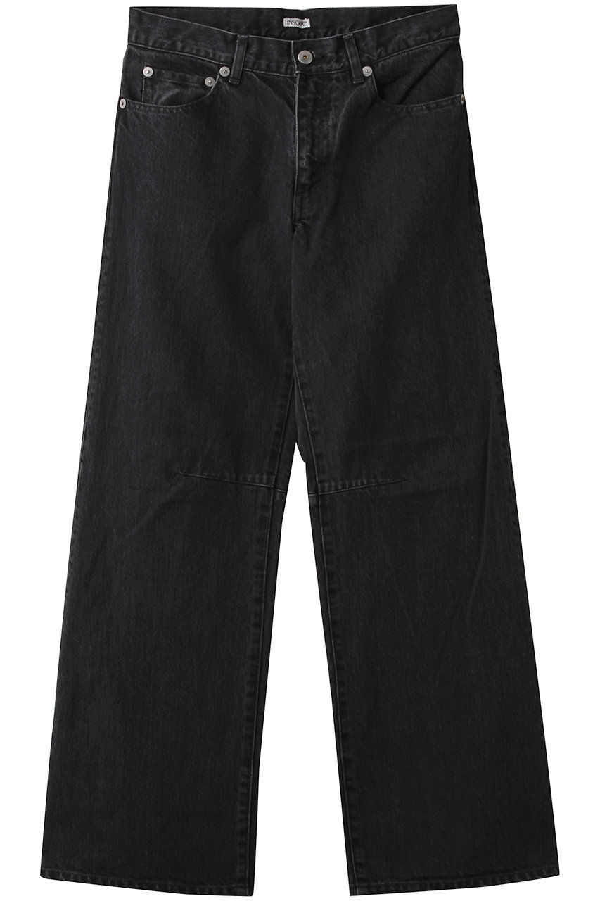 INSCRIRE(アンスクリア)｜ルーズ フレア デニムパンツ/ブラック