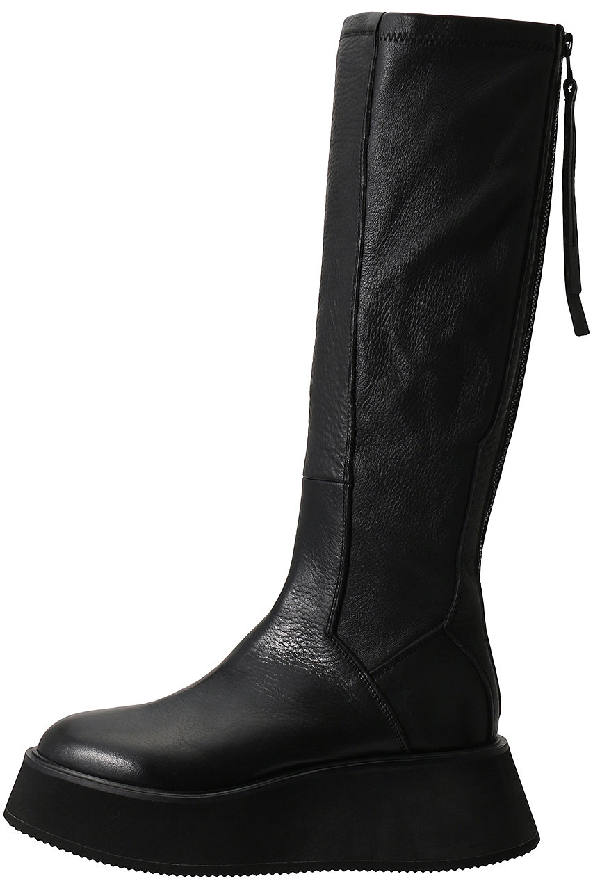 ph7+(ピアッカセッテ)｜ラウンドトウストレッチ厚底ロングブーツ