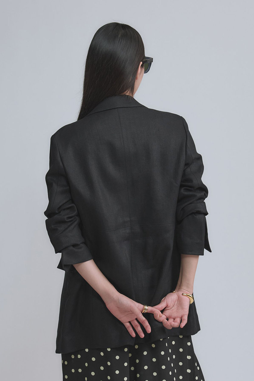 Chaos(カオス)｜リネンヘリンボンジャケット/ブラック の通販