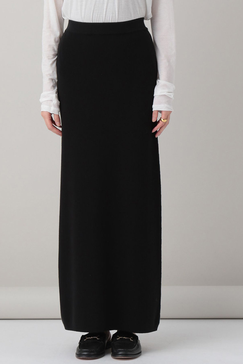Curensology(カレンソロジー)｜コットンリブタイトスカート/ブラック