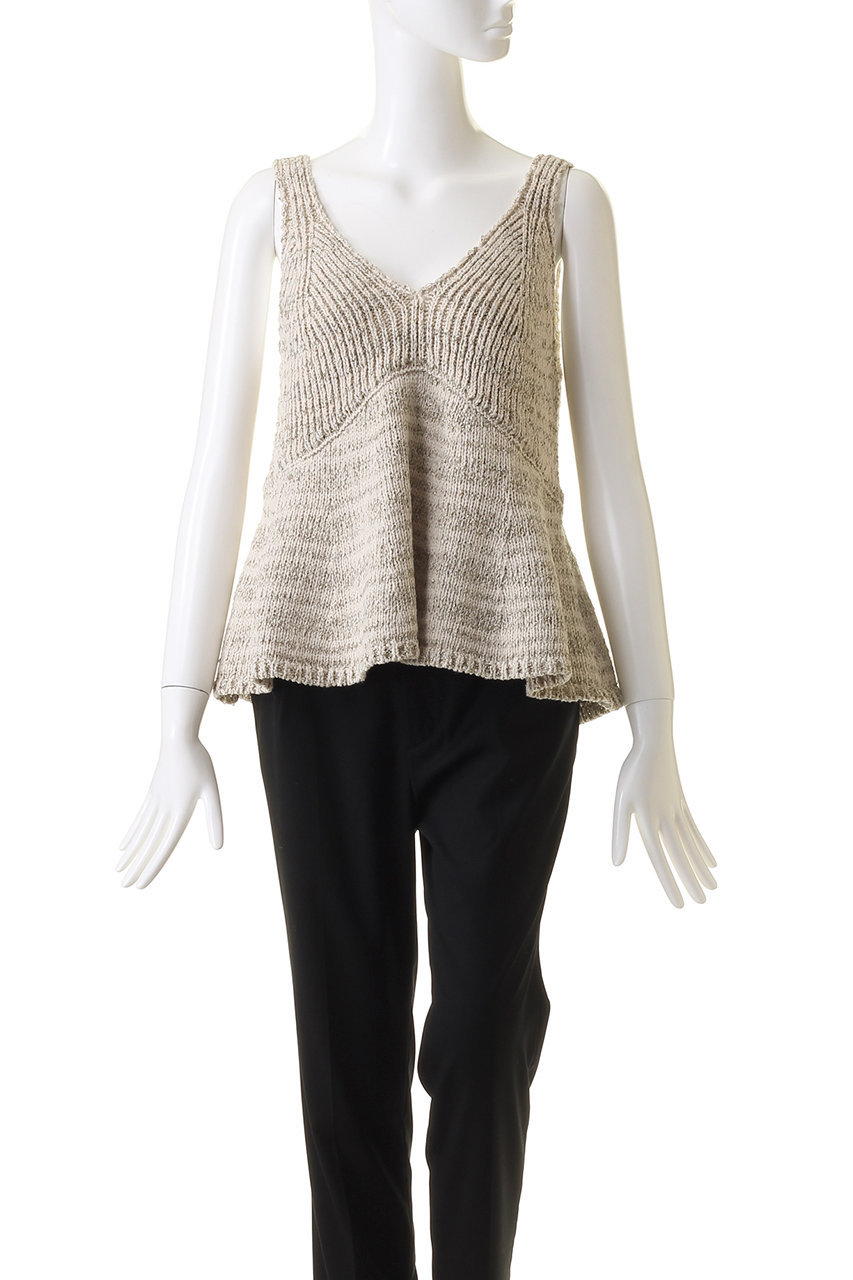 Curensology(カレンソロジー)｜リネンラメニットキャミ/エクリュ の