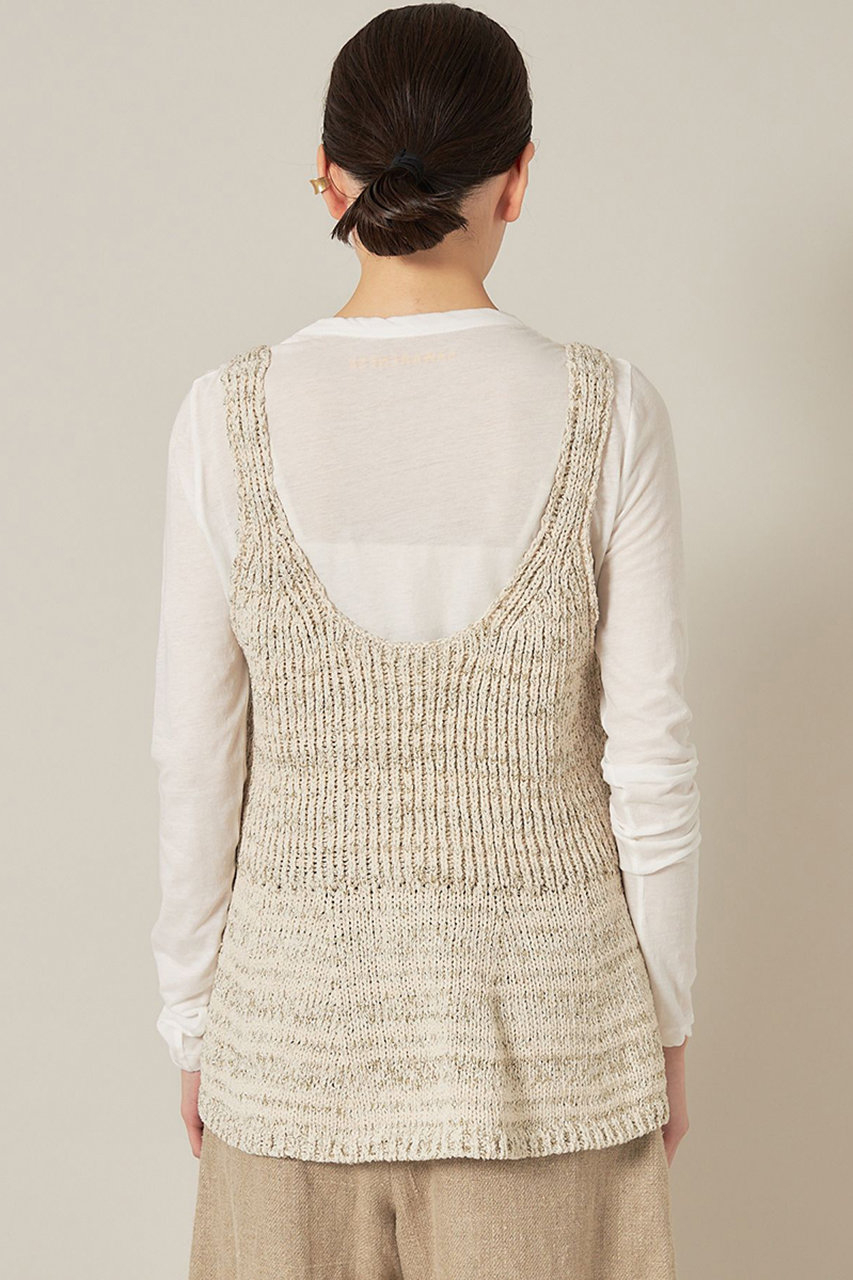 Curensology(カレンソロジー)｜リネンラメニットキャミ/エクリュ の