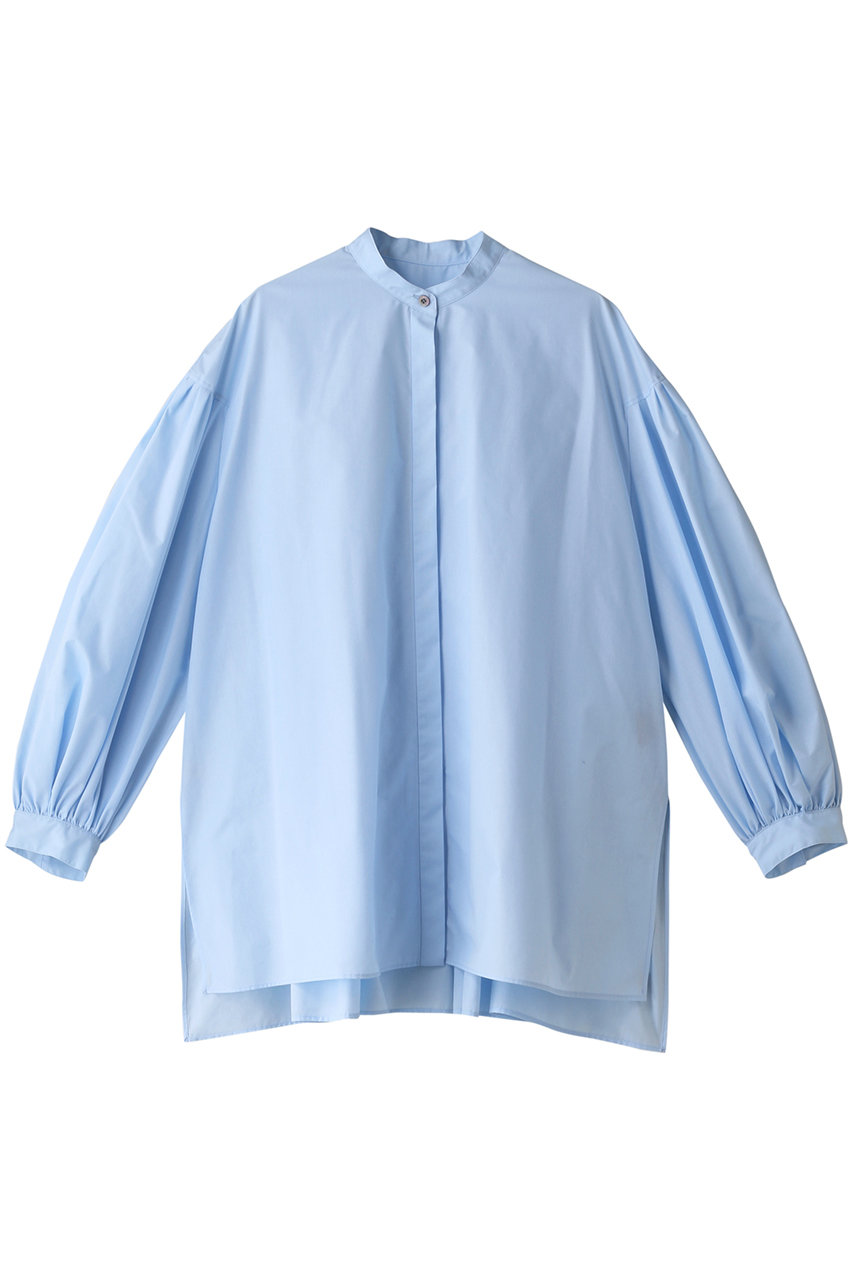 LE PHIL(ル フィル)｜ライトタイプライターギャザーブラウス/ブルー の