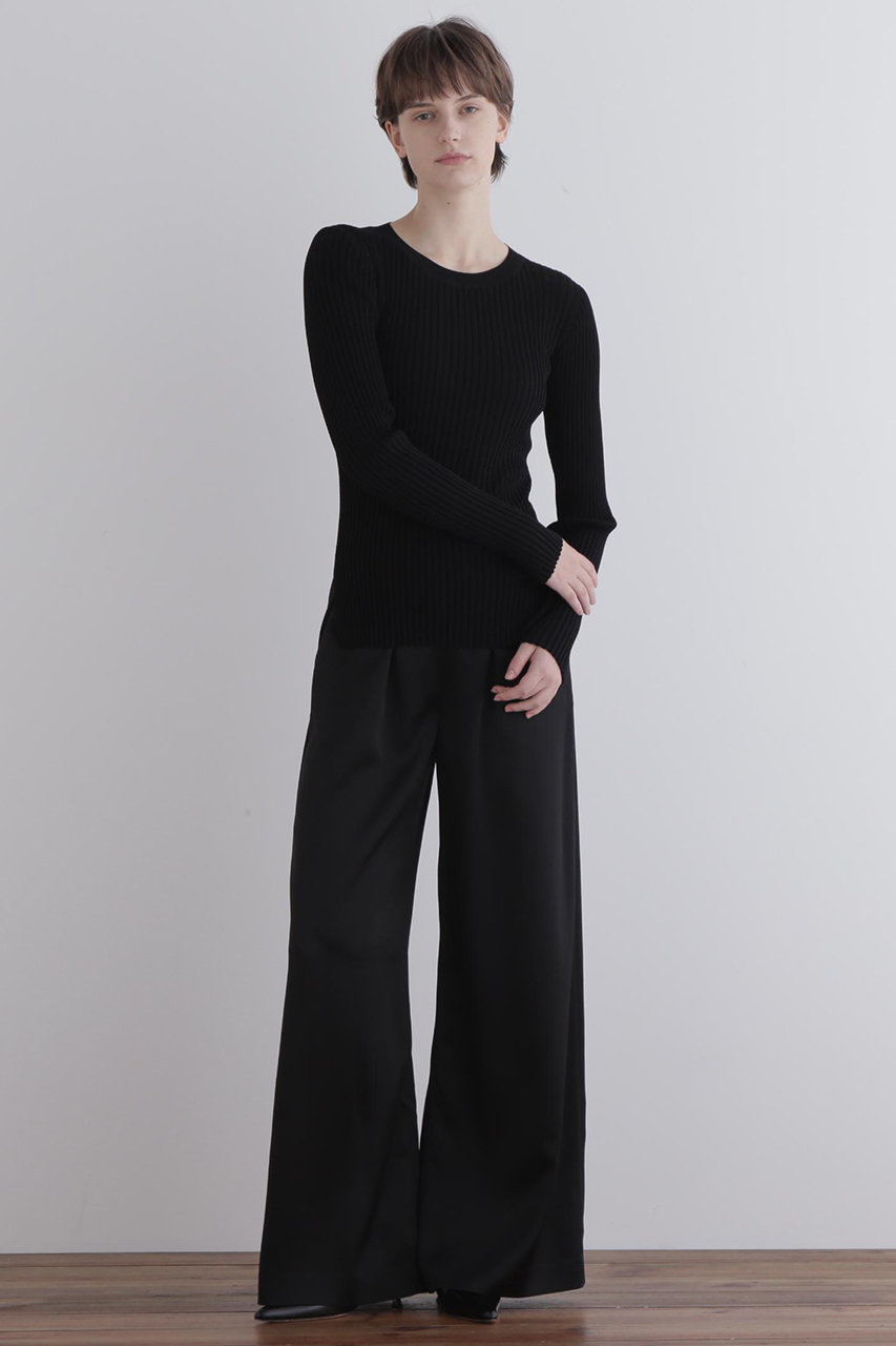 LE PHIL(ル フィル)｜ワイドリブロングスリーブニット/ブラック の通販