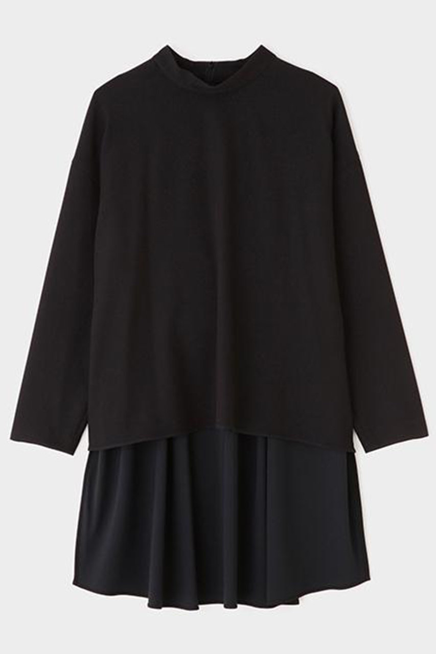 LE PHIL(ル フィル)｜2WAYツイルロングスリーブブラウス/ブラック の