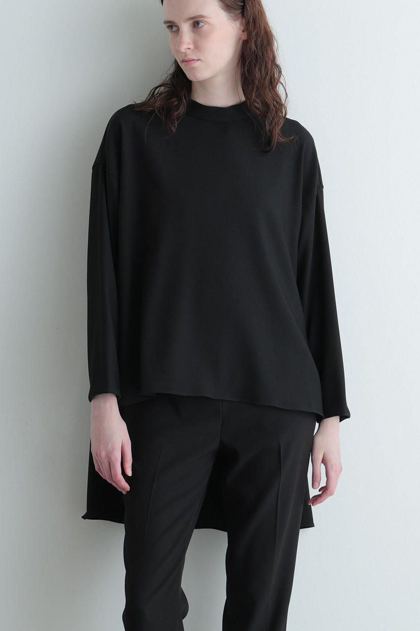 LE PHIL(ル フィル)｜2WAYツイルロングスリーブブラウス/ブラック の