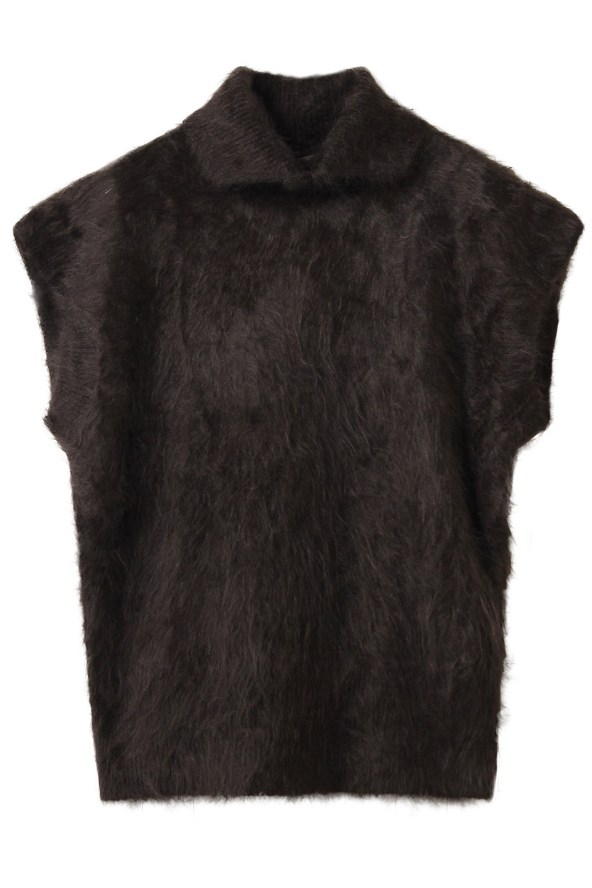 BLAMINK(ブラミンク)｜カシミヤファータートルネックベスト/ダーク