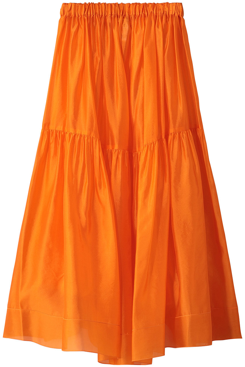 BLAMINK(ブラミンク)｜シルクギャザースカート/オレンジ の通販
