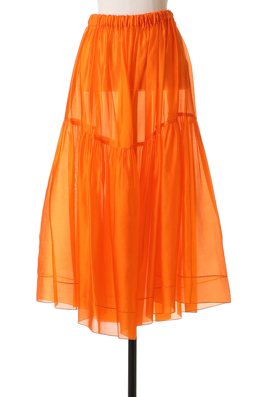 BLAMINK(ブラミンク)｜シルクギャザースカート/オレンジ の通販