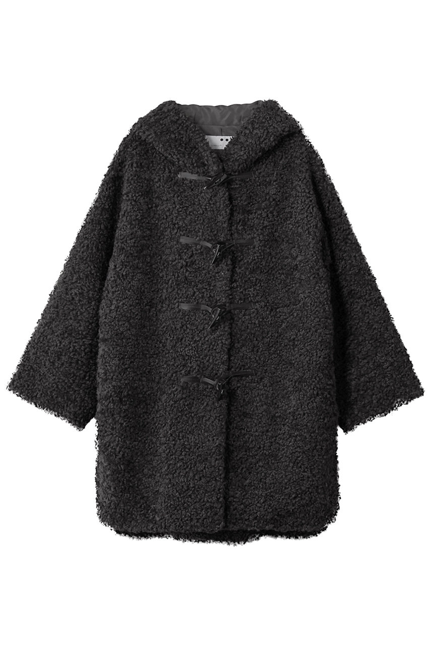 楽天ポイント還元】three dots プードルボア ダッフルコート (ブラック