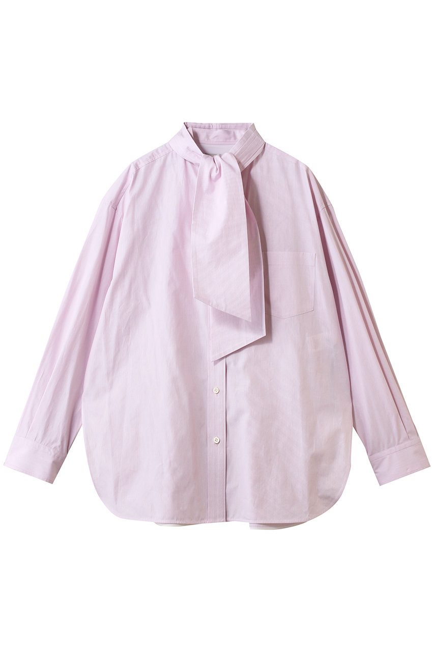 DEPAREILLE(デパリエ)｜ピンストライプボウシャツ/ピンク の通販