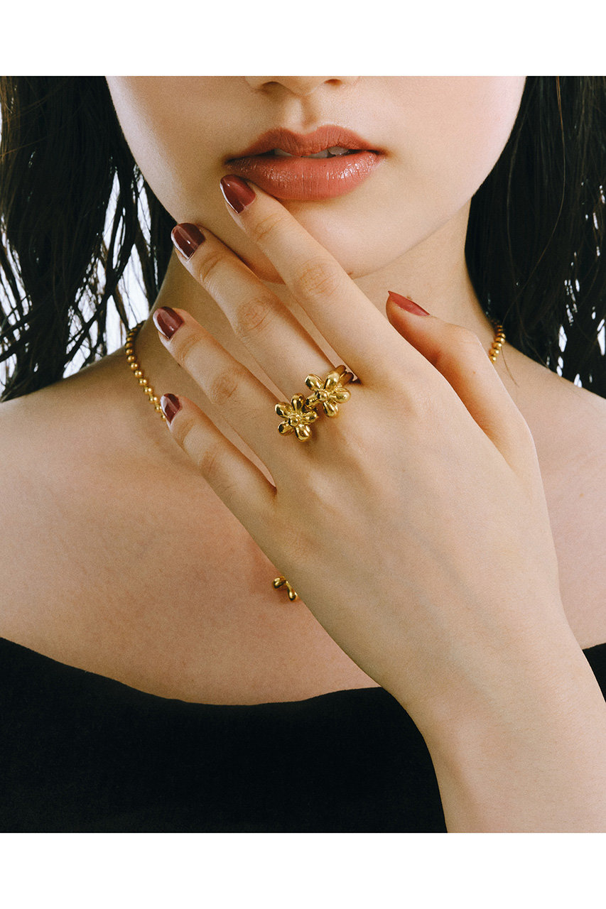 MAISON D'PULSE(メゾンドパルス)｜flower charm リング（K24GP