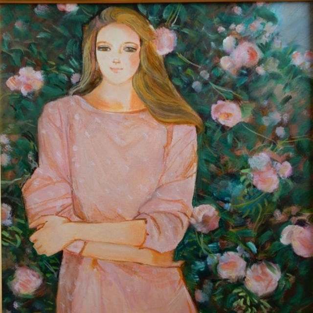 石川善一【藤】希少画集画、状態良好、新品高級額装付