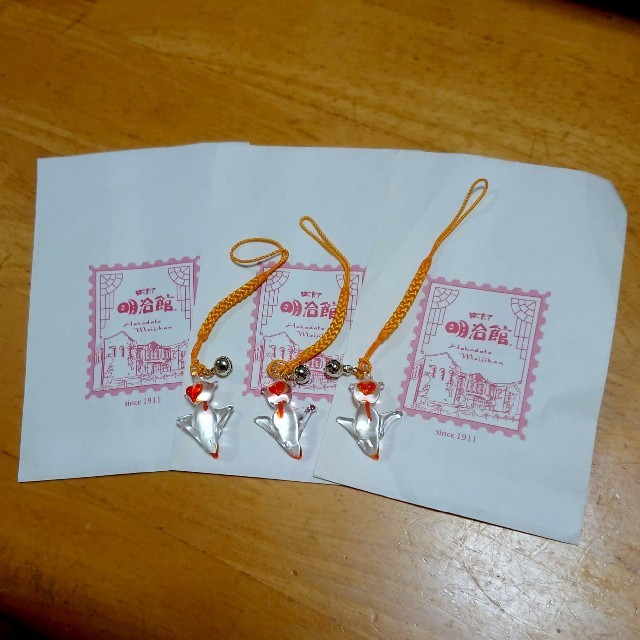 クリオネ ガラス細工 根付け ストラップ キーホルダー 3個セット 新品