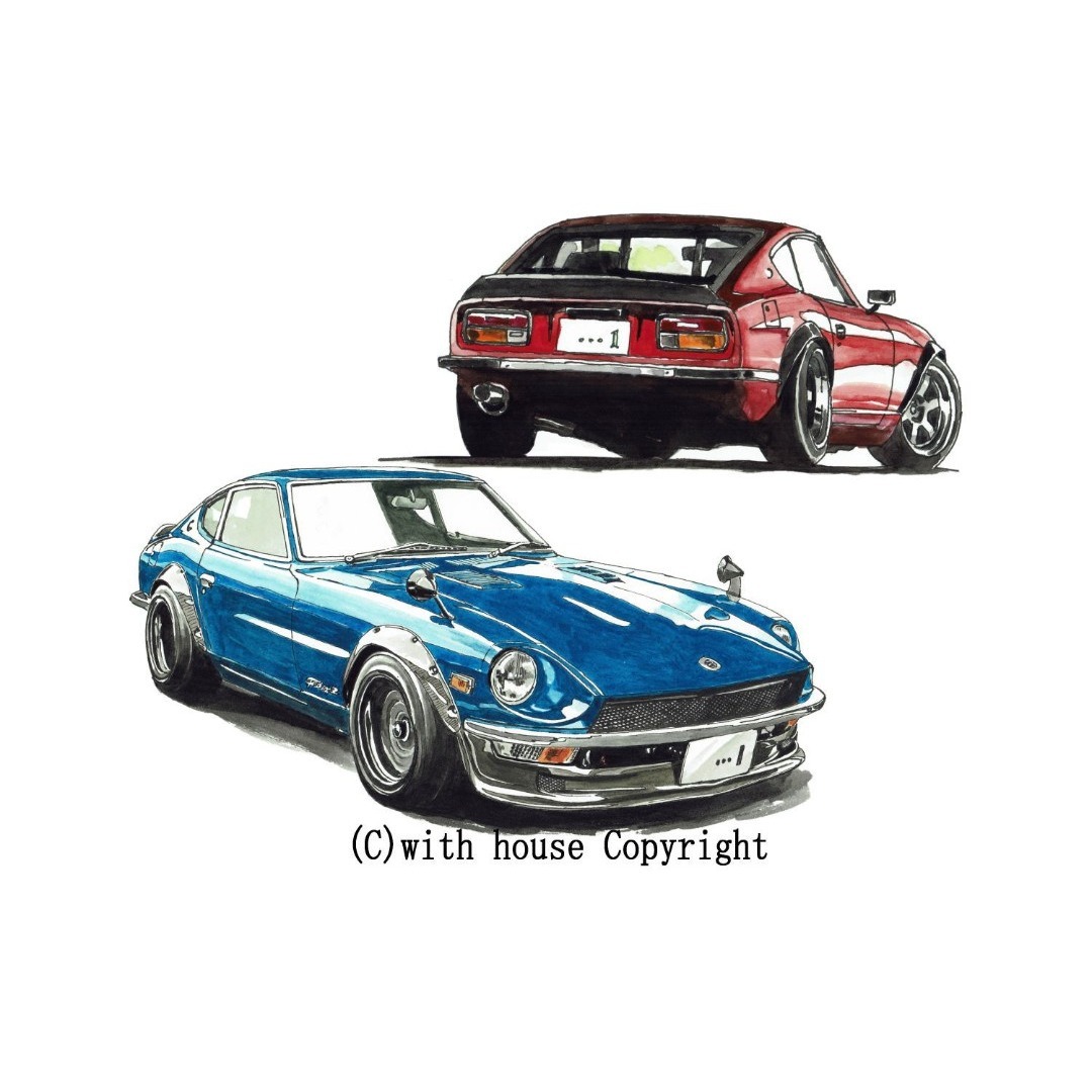 日産 - NC-511 432Z/240Z 限定版画 直筆サイン額装済○作家 平右ヱ門の