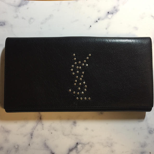 SAINT LAURENT - イヴサンローラン ヴィンテージ スタッズ 長財布 黒の