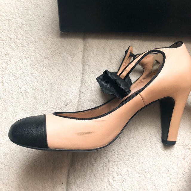 CHANEL - シャネルバイカラーリボンパンプス35ハーフの通販 by peach