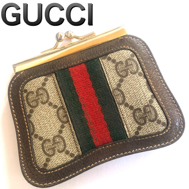 GUCCI - 【正規品】オールドグッチ がま口 GUCCI シェリーライン 小銭