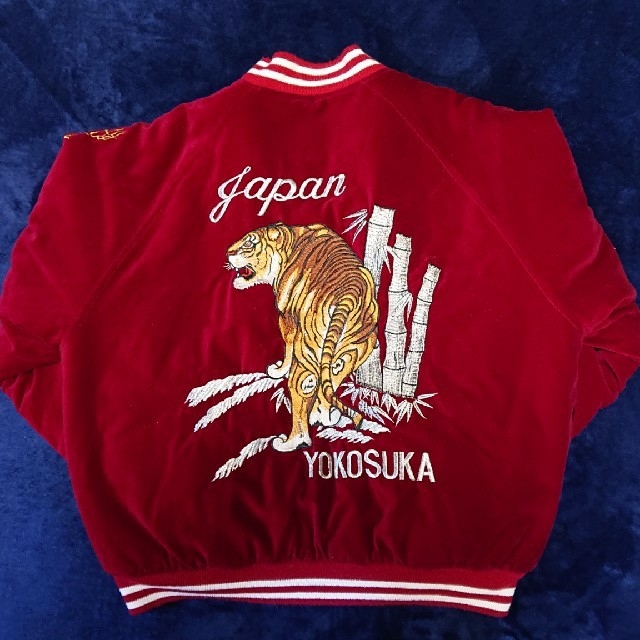 沢尻エリカ着用モデル】別珍スカジャン トラ 刺繍 ワインレッド ユニ