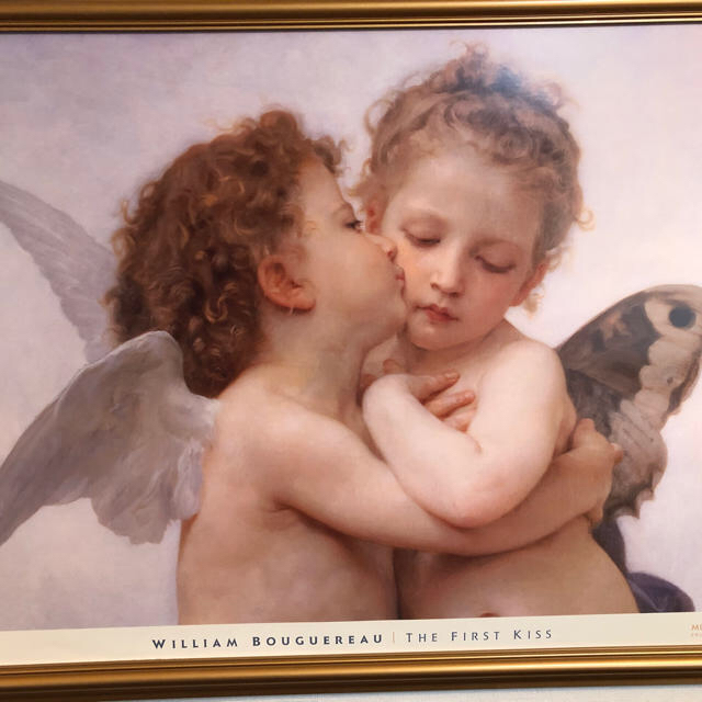 ブーグロー「ファーストキス」アートフレーム ゴールド 額絵 壁掛け