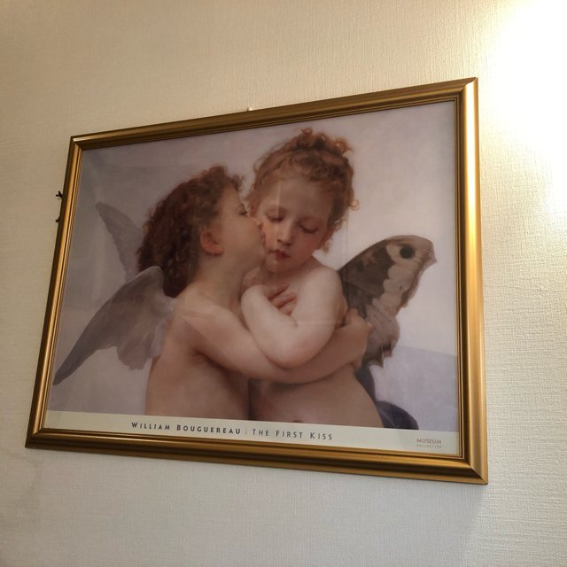 ブーグロー「ファーストキス」アートフレーム ゴールド 額絵 壁掛け