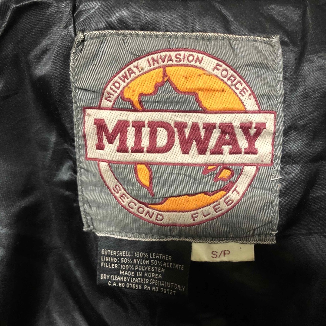 深水光太着用似❗️短丈 MIDWAY ショップ A-2 牛革 フライトジャケット 黒S