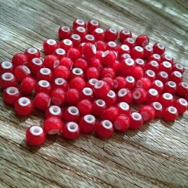 100粒 ホワイトハーツビーズ 革紐付 三代目 ゴローズ タディ カスタム