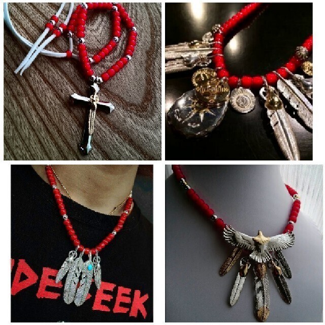 100粒 ホワイトハーツビーズ 革紐付 三代目 ゴローズ タディ カスタム