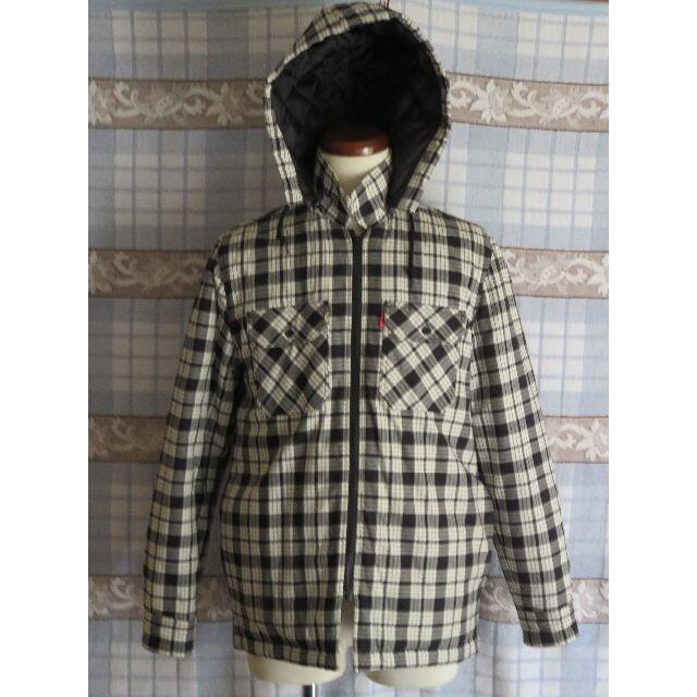 Supreme - シュプリームQuilted Zip Flannel Shirt 白黒チェック柄Sの