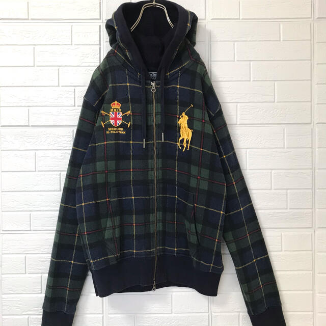 POLO RALPH LAUREN - ラルフローレン フルジップ パーカー 緑 チェック