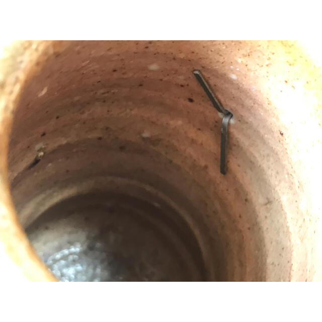 作家物 奥磯栄麓 掛花入 花入 花瓶 陶芸家 骨董