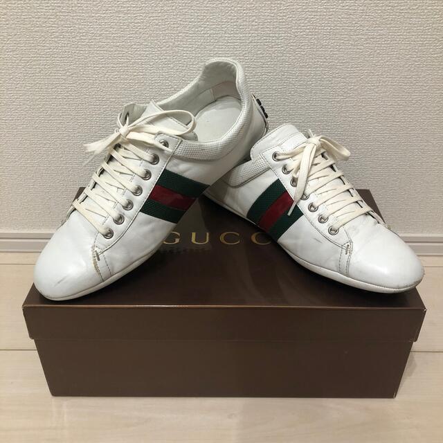 GUCCI - グッチ ホワイト ドライビングシューズ スニーカー 美品の通販