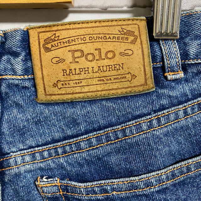 POLO RALPH LAUREN - 90s 古着 ラルフローレン 革タグ デニム スキニー