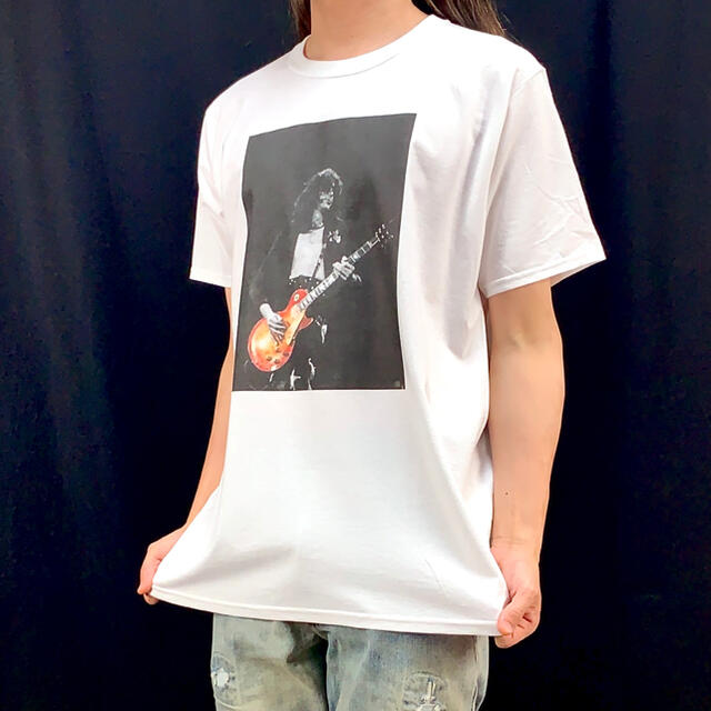 ギター FAMOUS GUITARS Tシャツ メンズL ジミーペイジ ギター FAMOUS