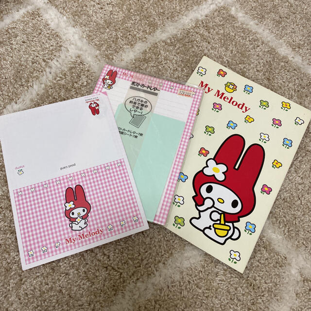マイメロディ - マイメロディ 1997年 ノート ポストカードレター 赤