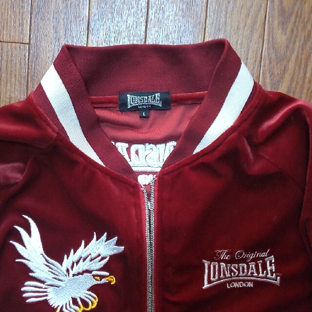 LONSDALE ロンズデール スカジャン 刺繍 イーグル ドラゴン ベロアの