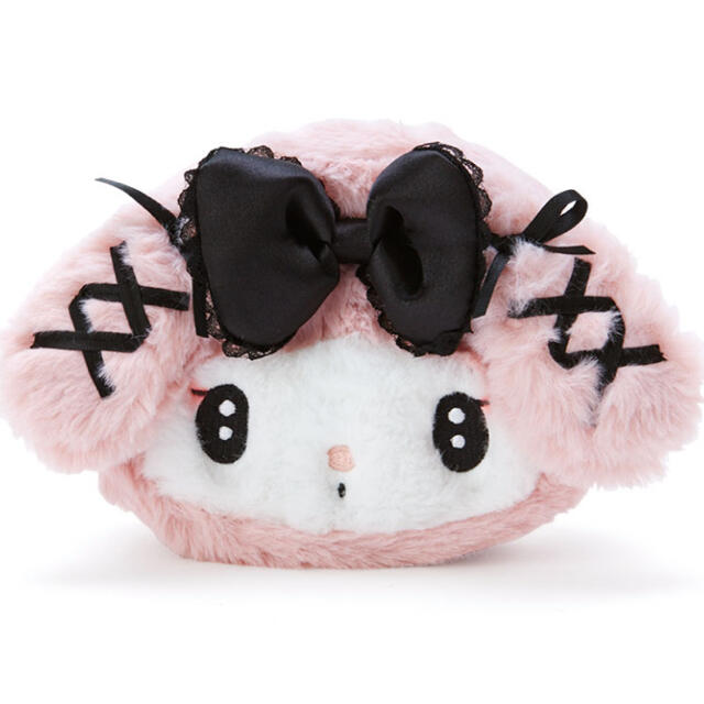 マイメロディ - マイメロディ フェイス型ポーチ(真夜中のメロクロ)の