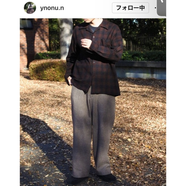 COMOLI - COMOLI ウールチェック オープンカラーシャツ サイズ2の通販