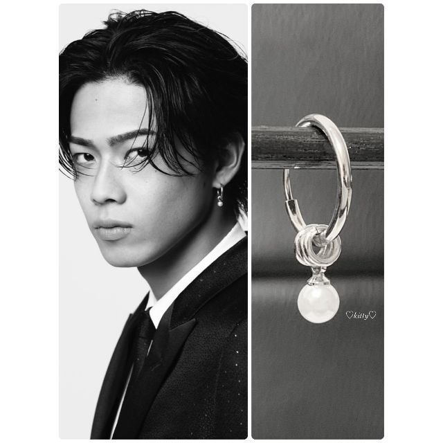 コムドット やまと 着用タイプ!!【ワンポイントパールイヤリング 1個