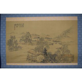 模写】渡辺崋山/山水人物図/横物/掛軸☆宝船☆Y-29の通販 by 掛軸