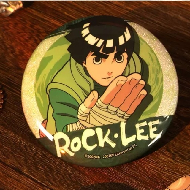 ナルト疾風伝 NARUTO ◎中国限定 ・ガイ班 ラメ缶 バッジ セットCの