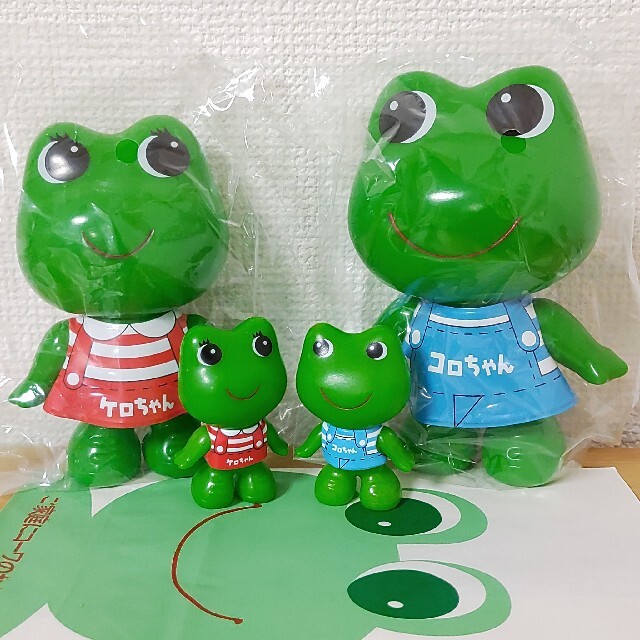 コーワ紙袋つき！当選品☆興和ケロちゃんコロちゃん大ソフビ小ケロコロ
