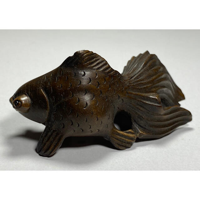 根付 柘植材 置物 金魚 黄楊繊細彫刻 木製の通販 by Mirai's shop｜ラクマ