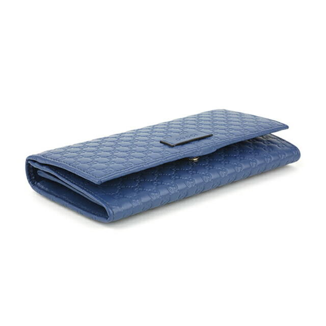 GUCCI - 新品 グッチ GUCCI 長財布 マイクログッチシマ ブルー 青の