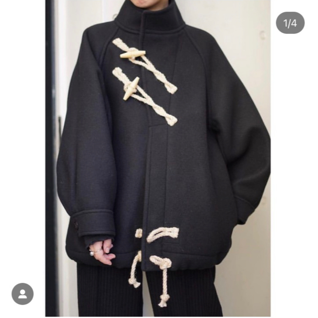 HYKE - 新品 HYKE DOUBLE FACE DUFFLE JACKET 黒 01の通販 by ちゃちゃ