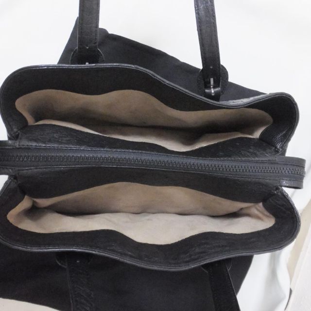 未使用 Takechi ブラック オーストリッチ ハンドバッグ □ Q313の通販