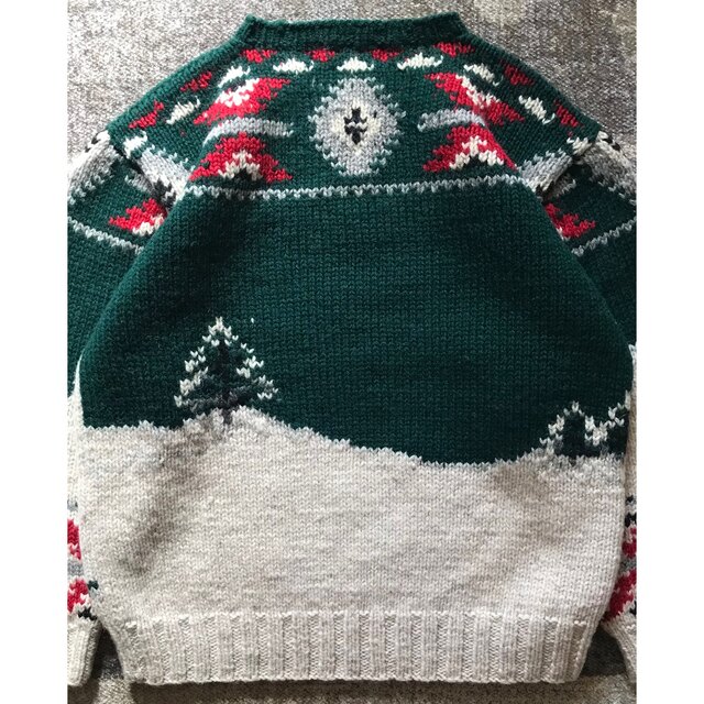 圧巻の犬ぞり柄&ネイティブ柄 風景画 90's ラルフローレン ニット