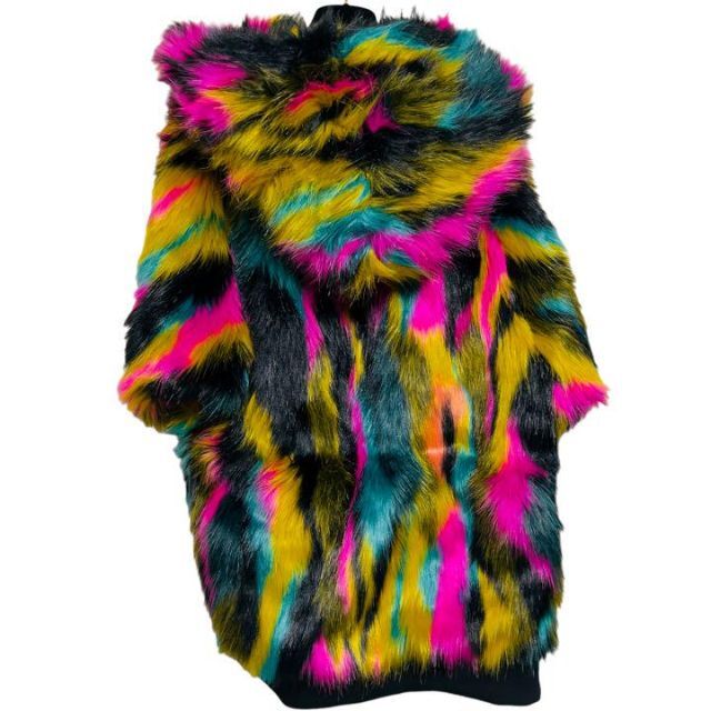 NO ID. - 【美品】NO ID. ノーアイディー MIXフェイクファーフーデッド